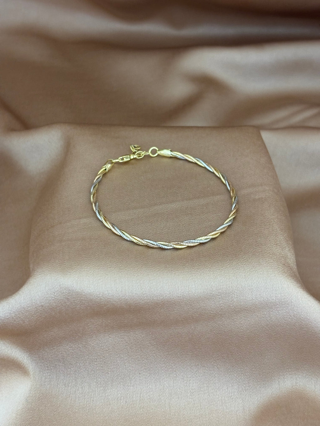 Tri-Tone Twisted Silk Rope Bracelet