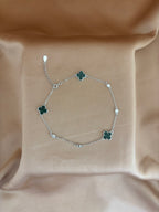Malachite Clover & Crystal Anklet