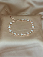 Rose Gold Mother-of-Pearl Flower Bracelet