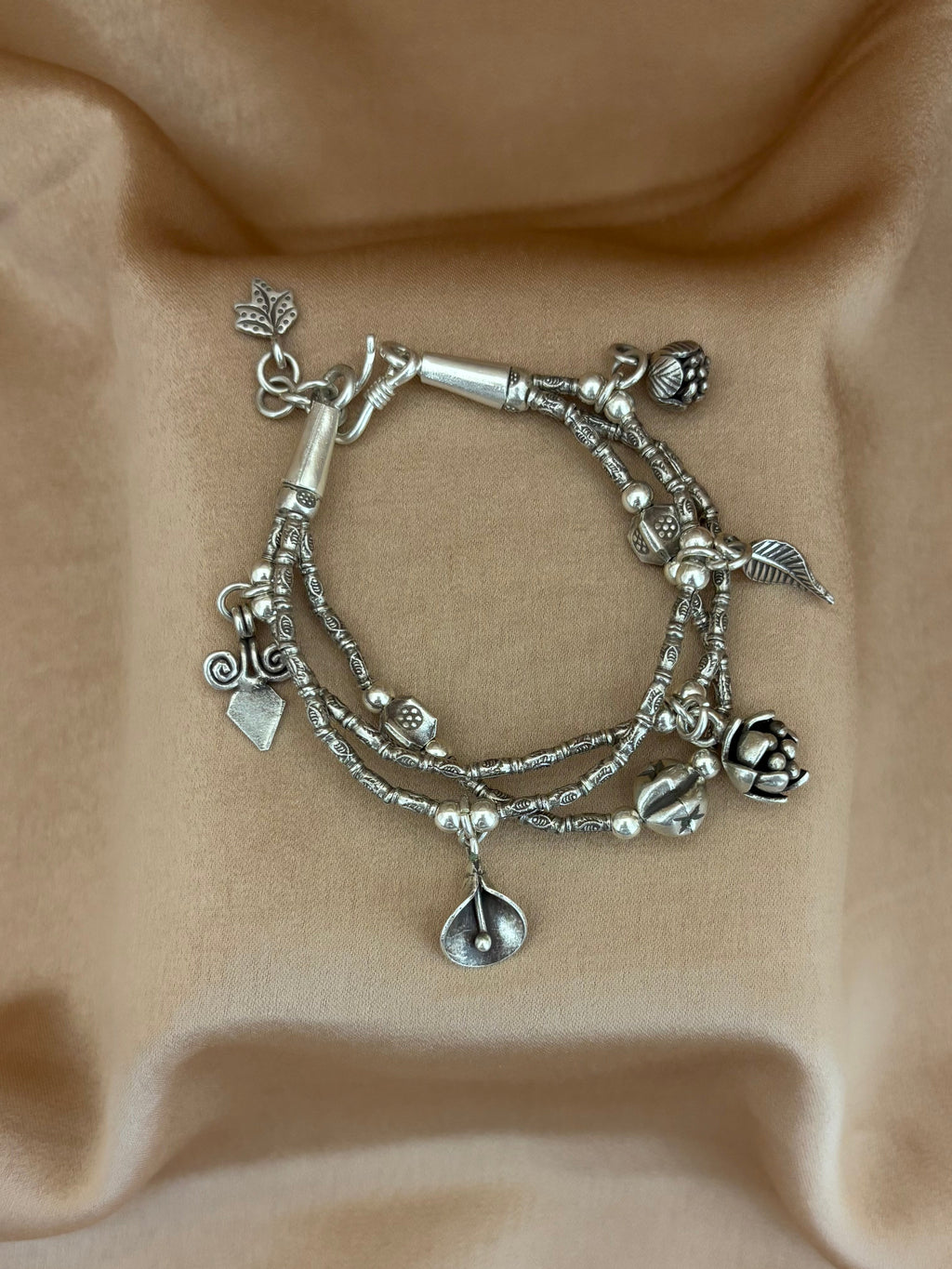 Stacked Multi-Strand Charm Bracelet