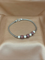 Sparkling Ruby-Red Beaded Bracelet