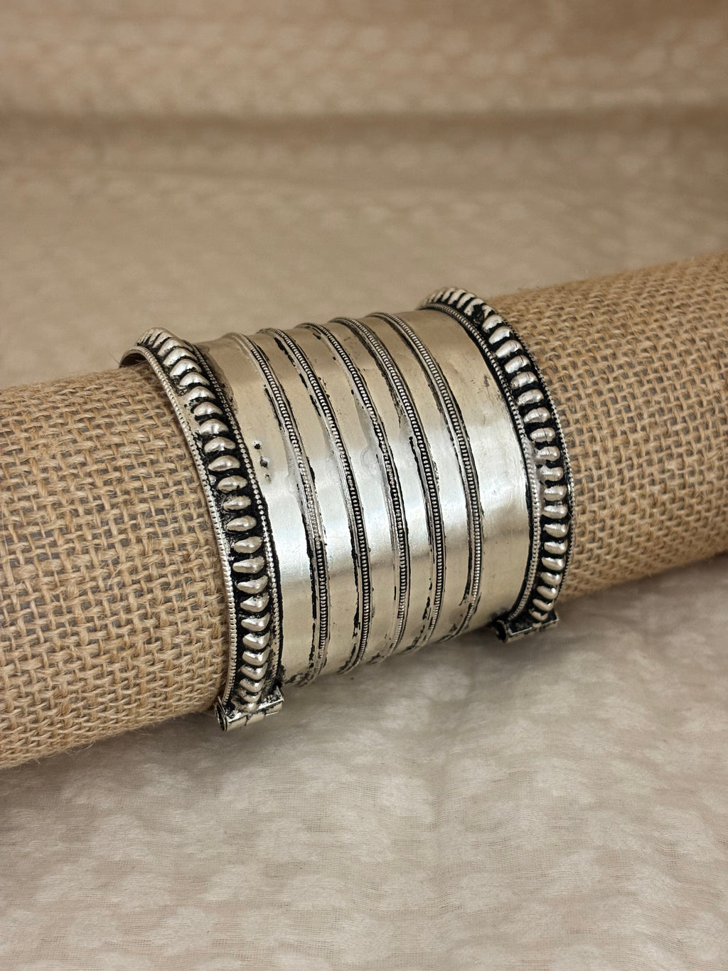 Ornate Broad Tribal Band Kada
