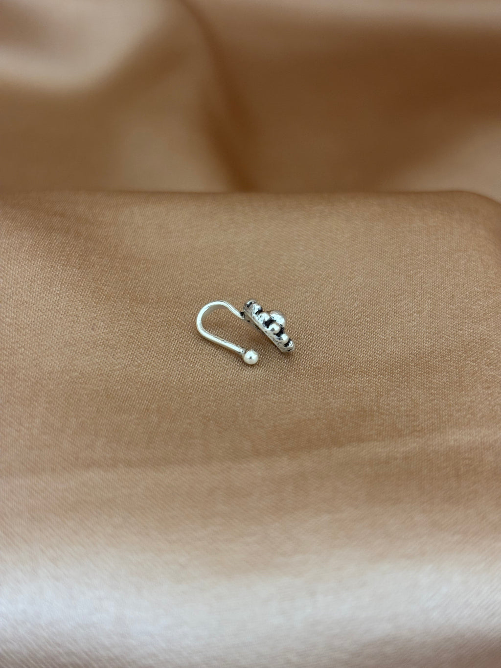 Sun-Ray Mandala Oxidized Silver Nose Pin