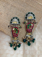 Royal Peacock Arched Danglers