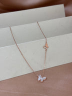 Ethereal Mother of Pearl Butterfly Station Necklace