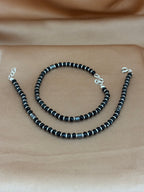 Classic Black Bead Silver Nazariya Set