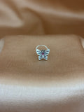 Enchanted Butterfly Oxidized Silver Nose Pin