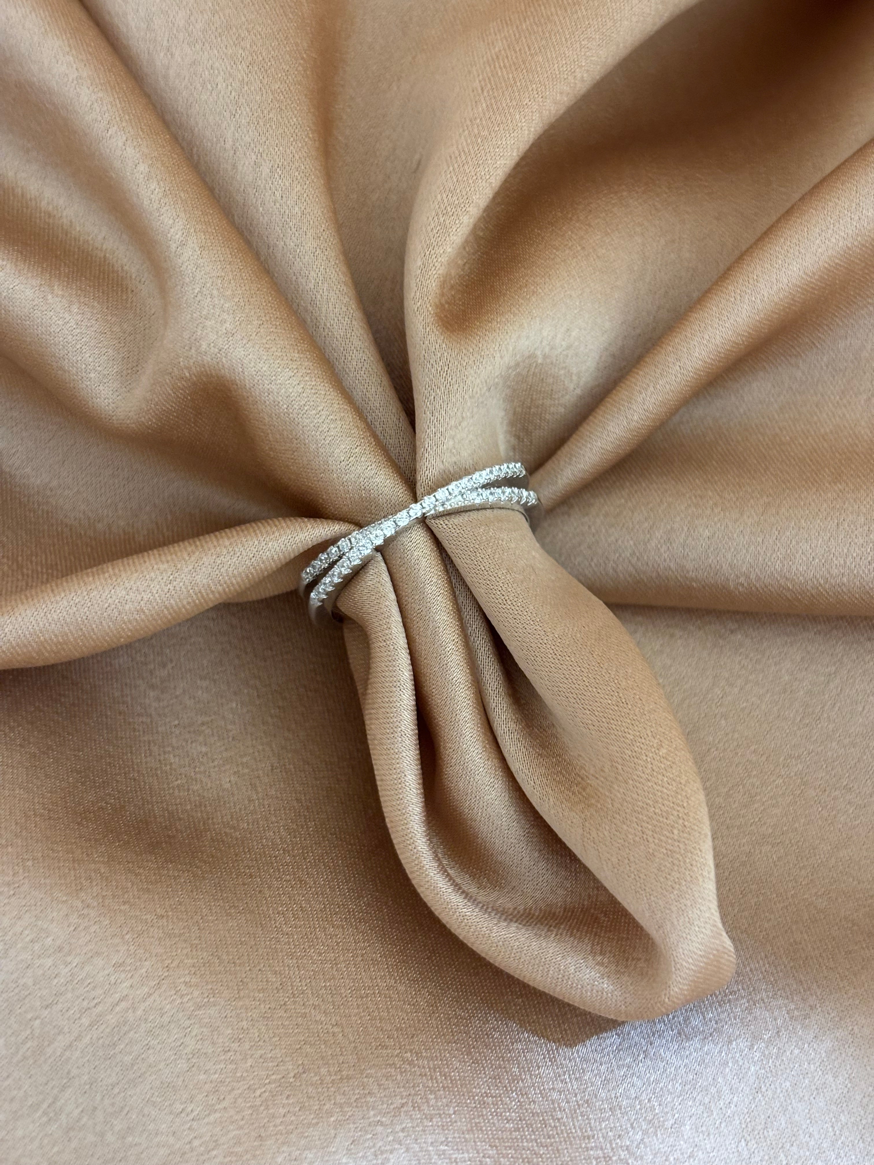 Criss-Cross Pavé Eternity Ring