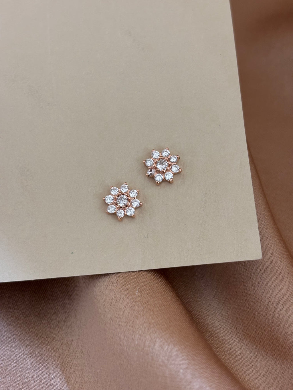 Petite Pave Sunburst Stud Earrings