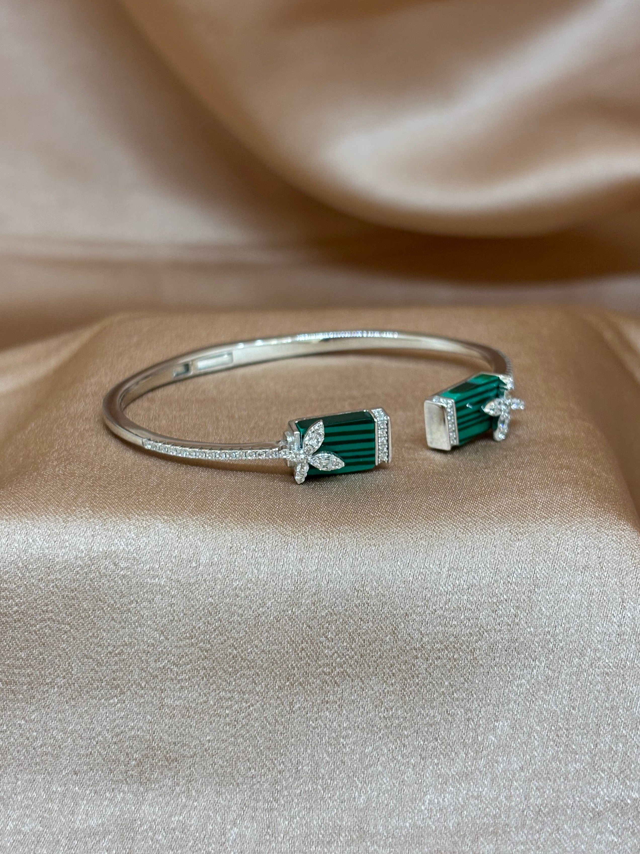 The Emerald Blossom Open Cuff