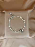 Dual-Strand Silver Bead Anklet