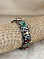 Twin Peacock Meenakari Kada