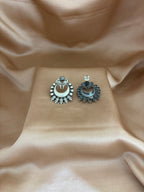 Oxidized Parrot & Crescent Studs