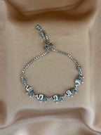 Marching Elephants Silver Slider Bracelet