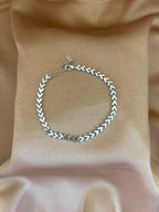 Geometric Chevron Crystal Link Bracelet