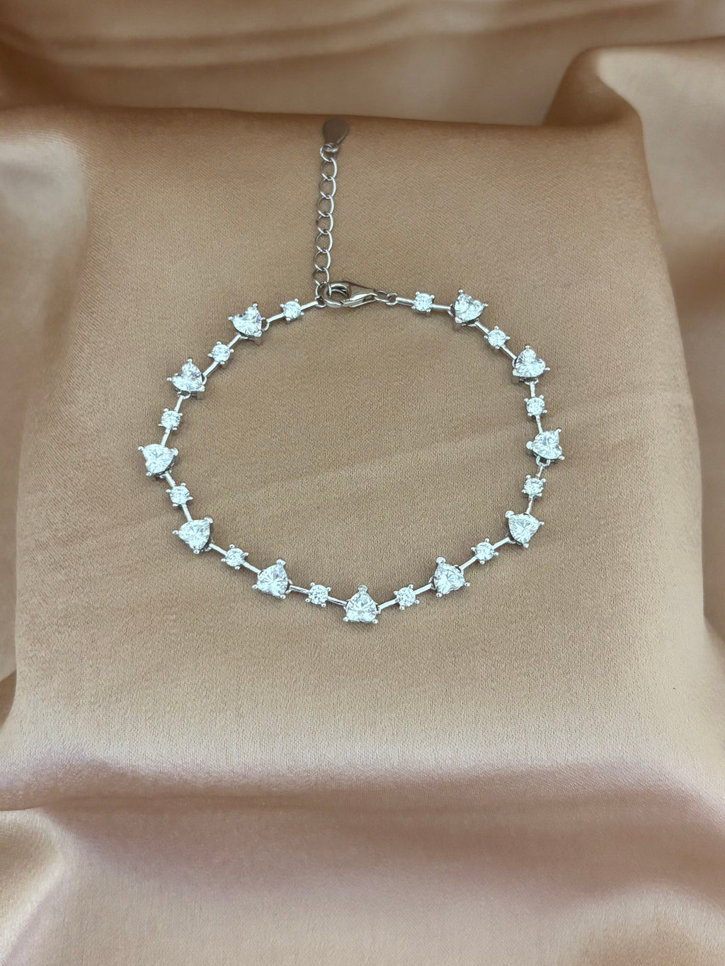 Alternating Geometric Crystal Link Bracelet