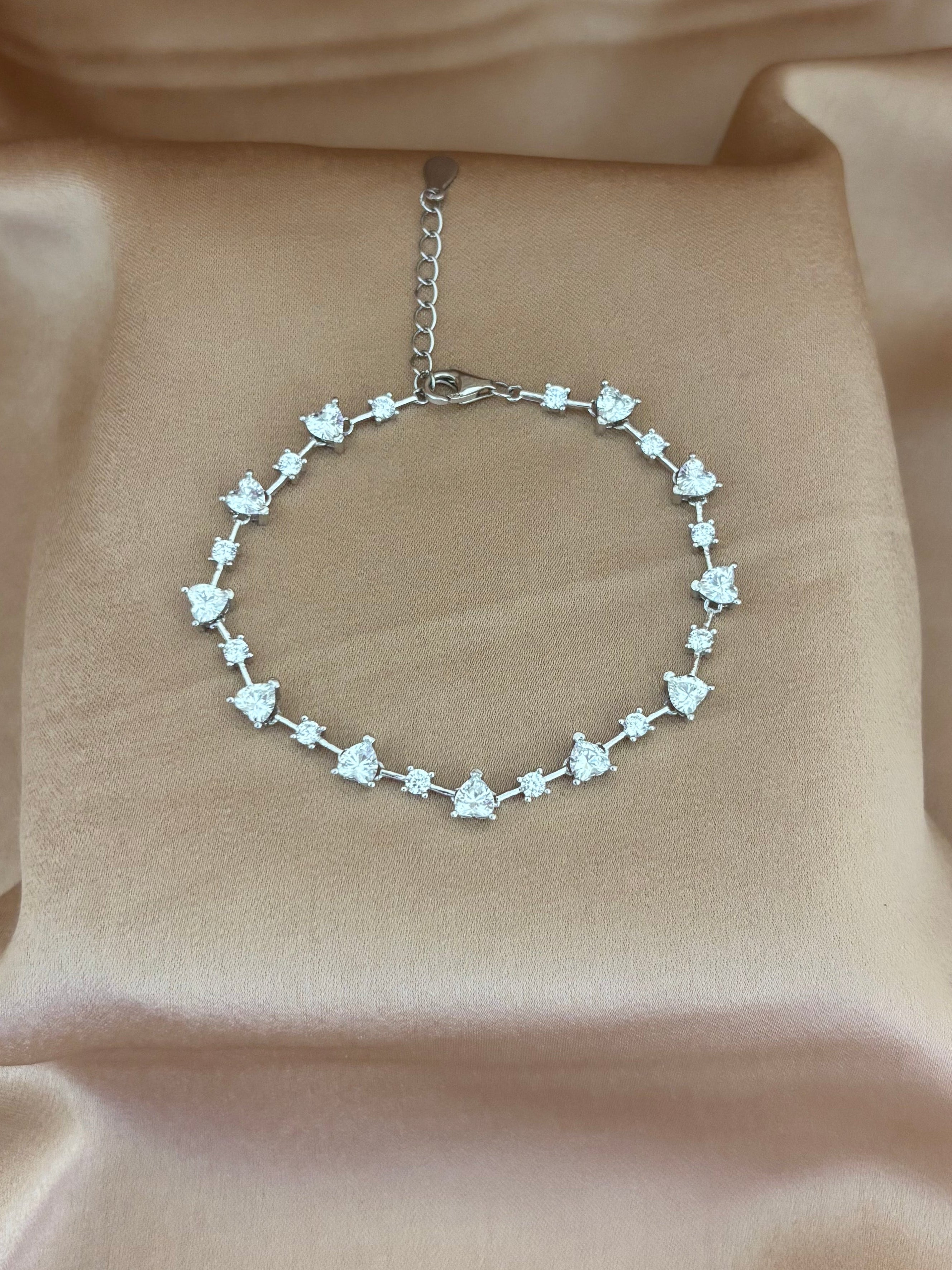 Alternating Geometric Crystal Link Bracelet