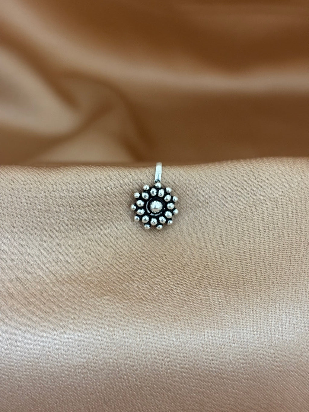 Sunburst Silver Bead Nose Pin
