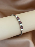 Sparkling Ruby-Red Beaded Bracelet