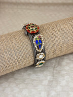 Floral Enamel & Coral Border Kada