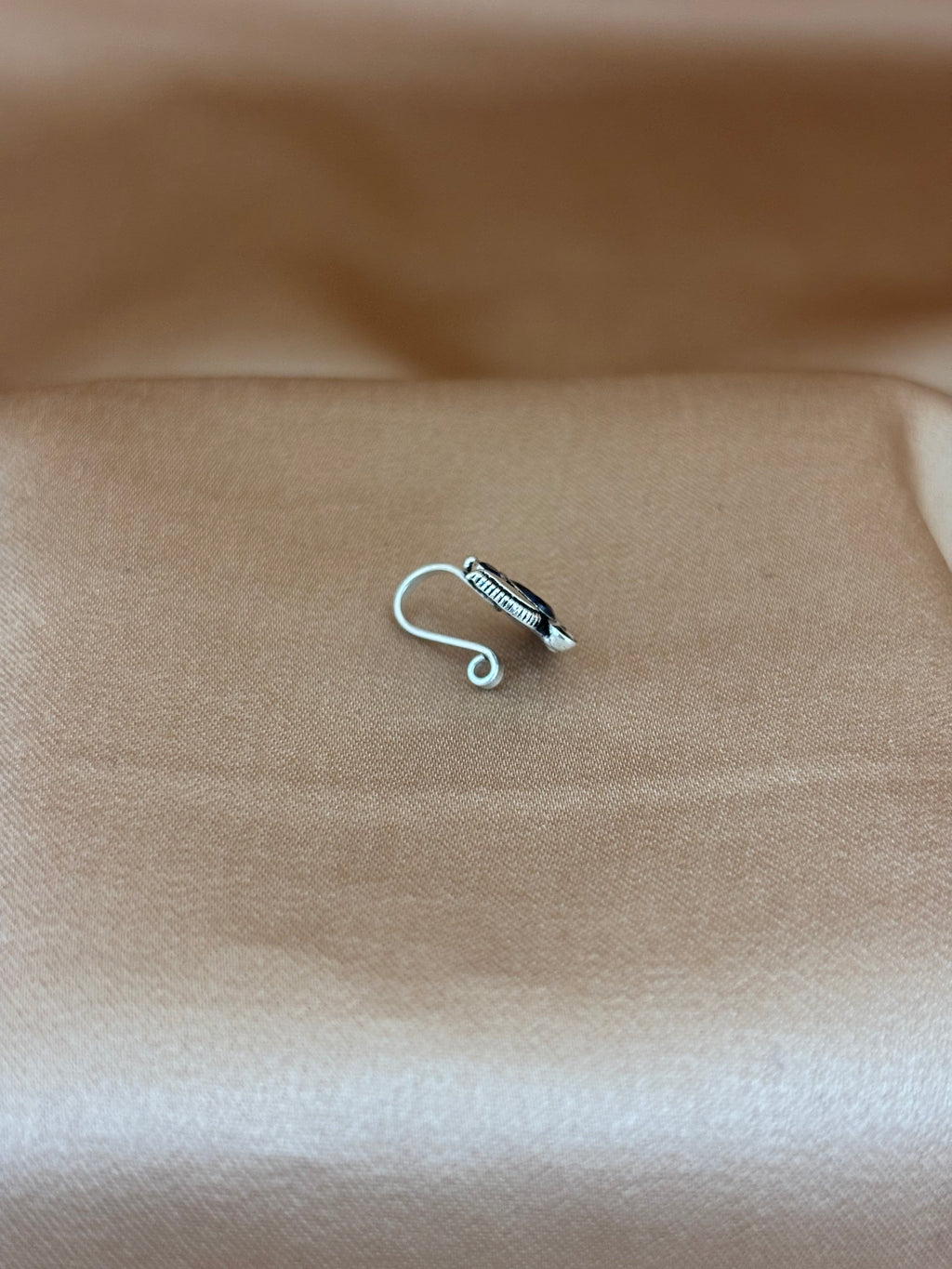 Royal Azure Lotus Silver Nose Pin