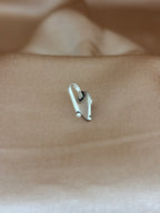 Crimson Teardrop Silver Nose Pin