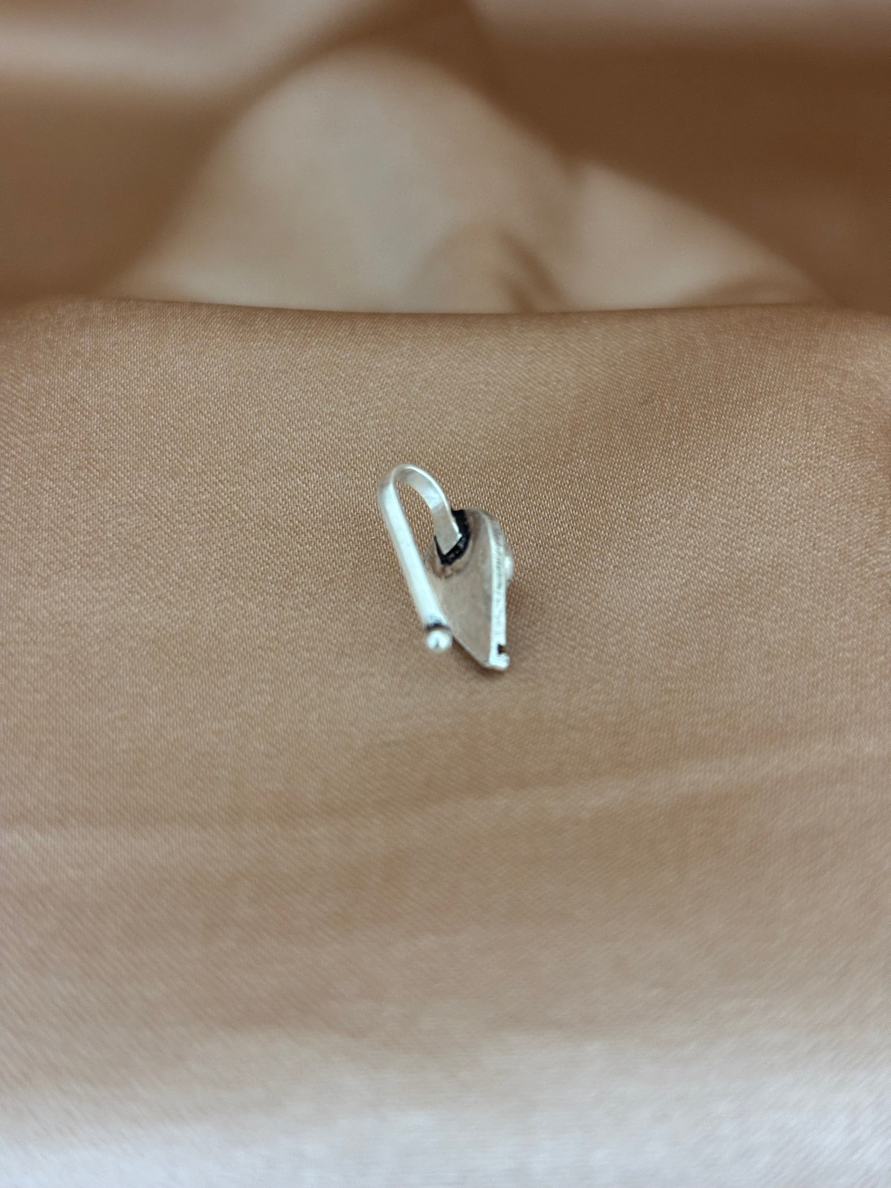 Crimson Teardrop Silver Nose Pin