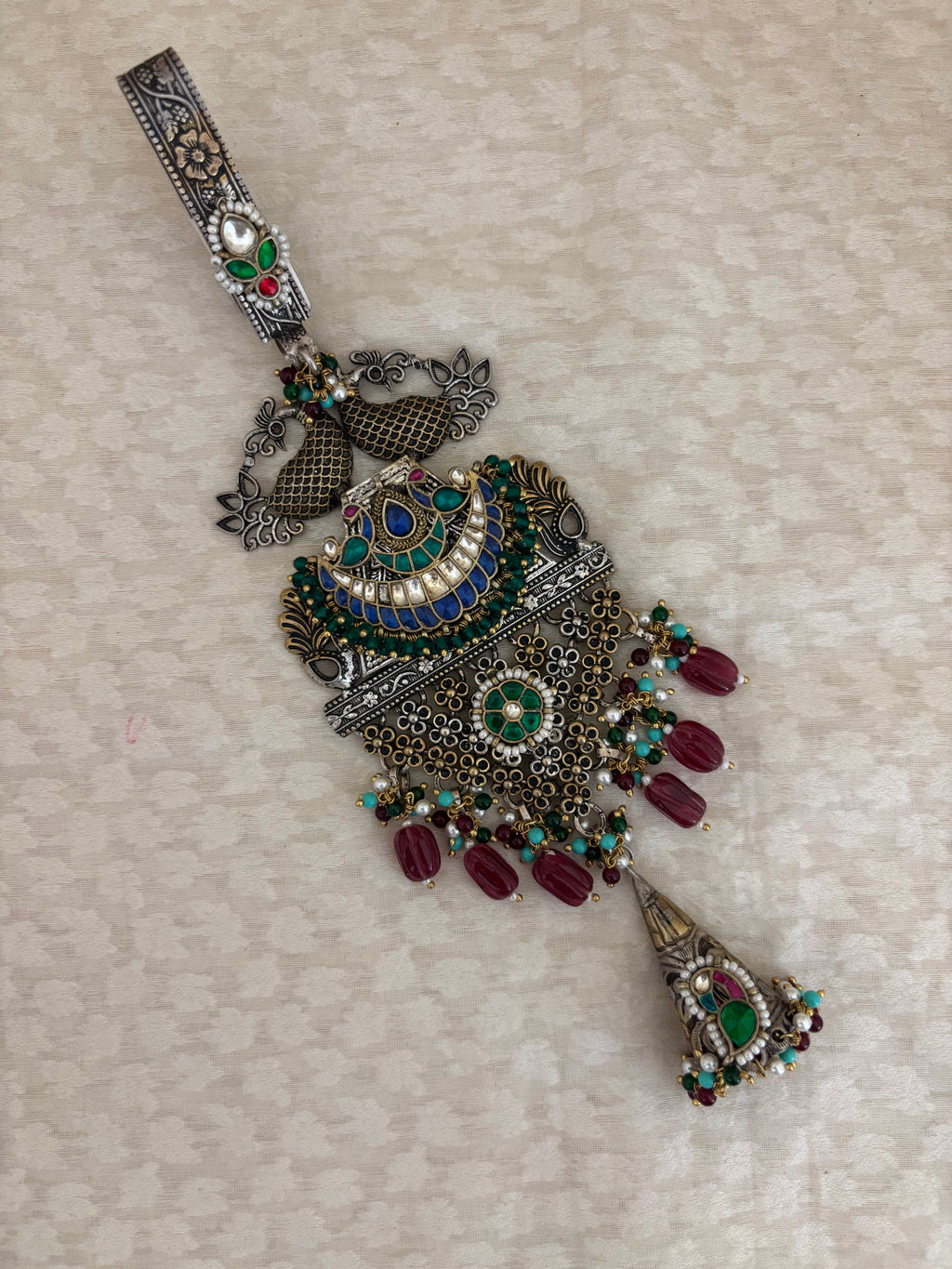 Meenakari Crescent & Jhumki Juda
