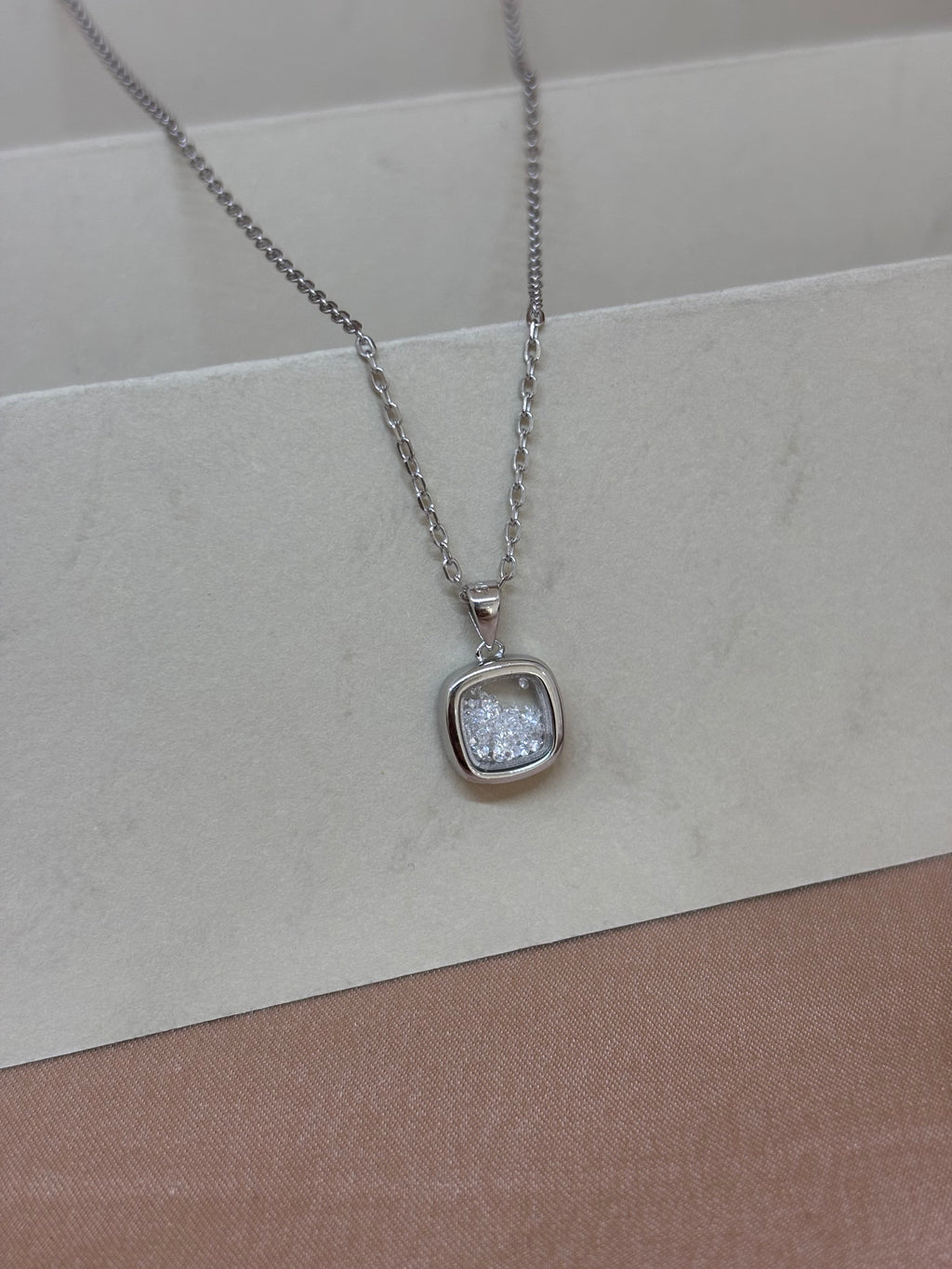Sparkling Cushion Halo Pendant