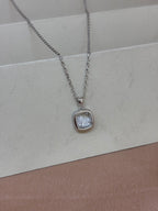 Sparkling Cushion Halo Pendant