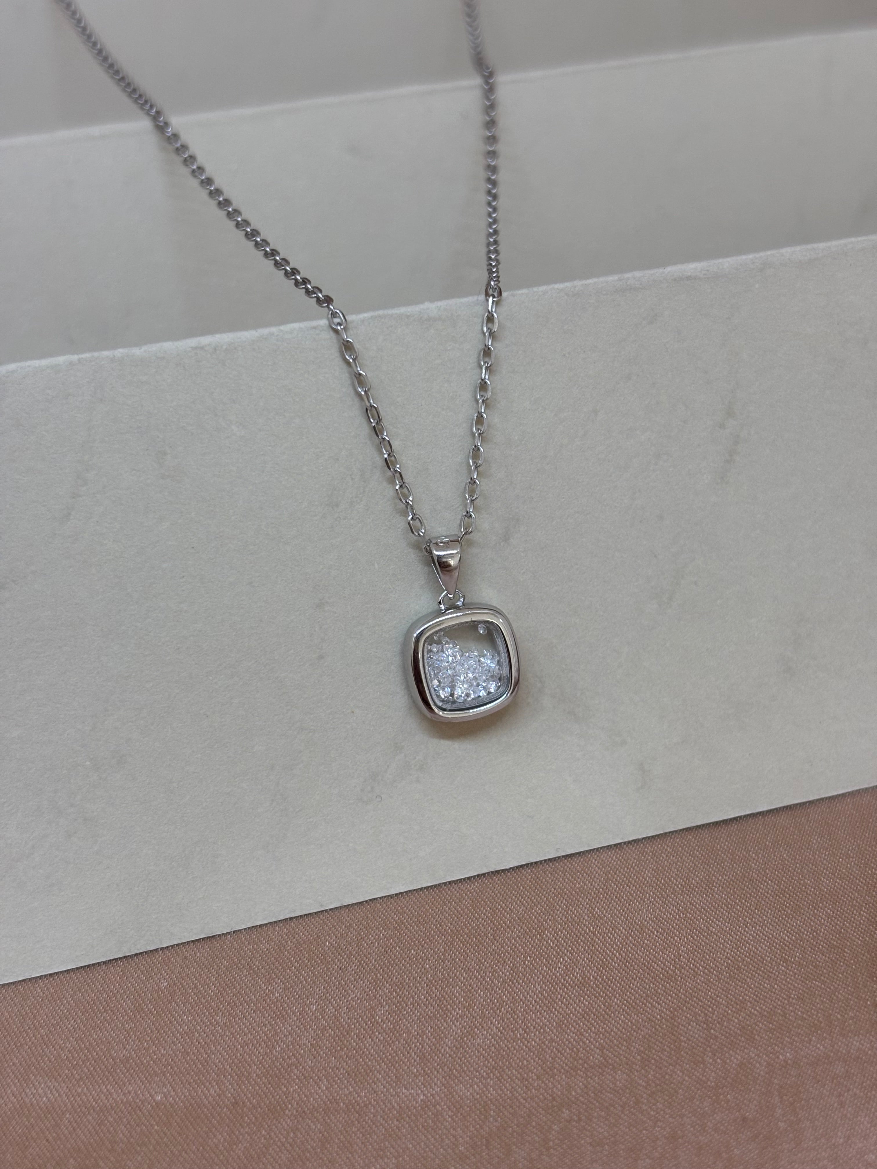 Sparkling Cushion Halo Pendant