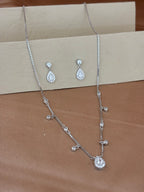 Classic Pear-Cut Halo Drop Necklace & Earring Set