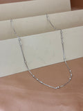 Dainty Silver Box Chain with Polished Bead Accents
