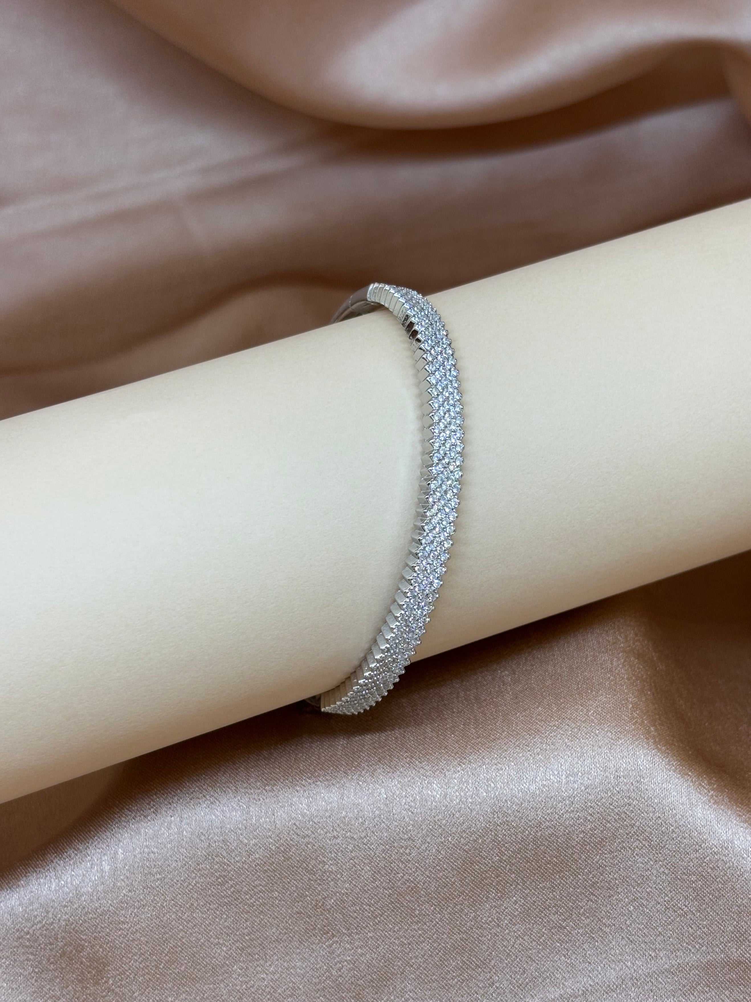 The Pave Chevron Bangle