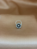 Sunburst Oxidized Silver Nose Pin