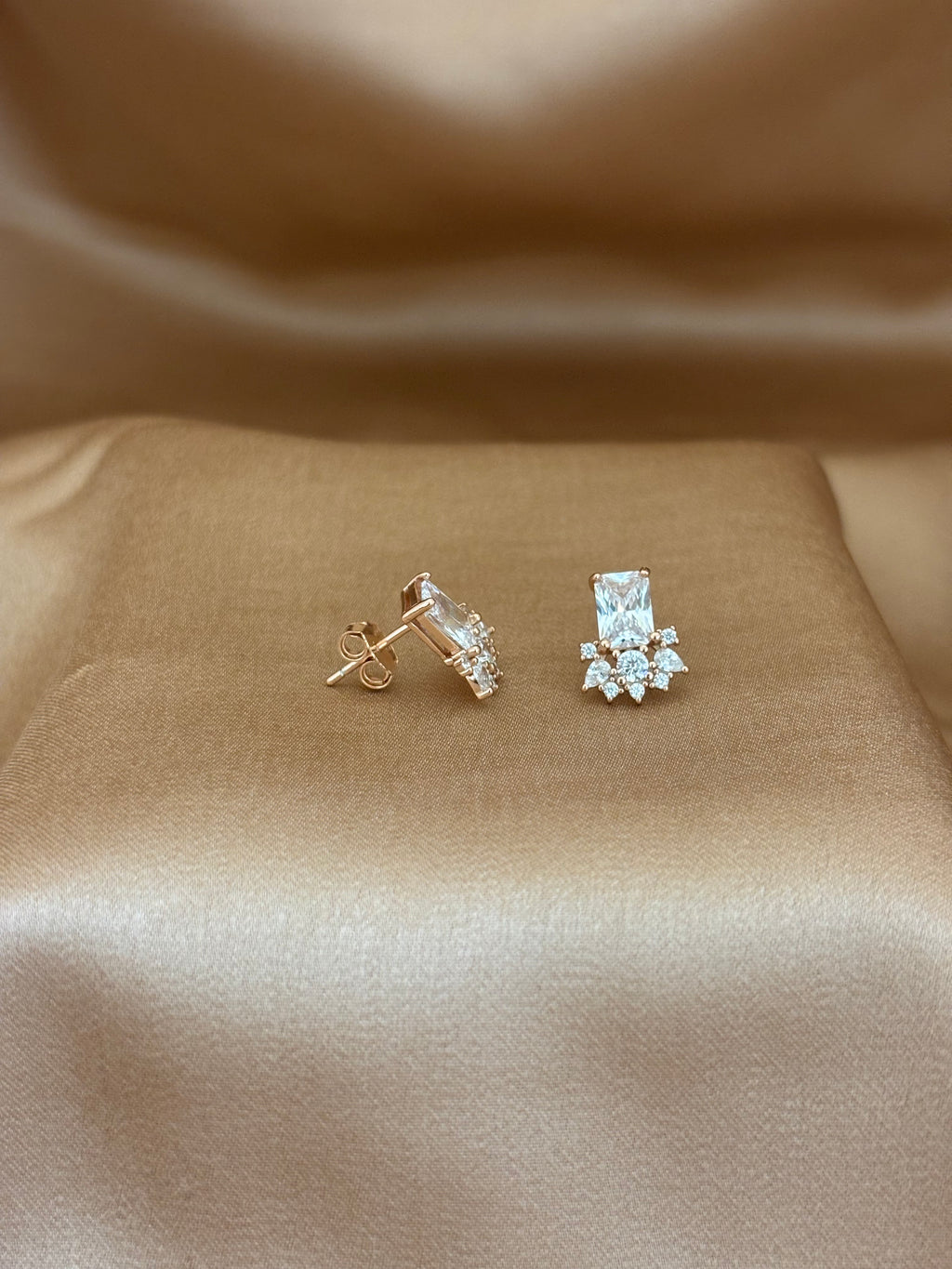 Radiant Baguette & Marquise Cluster Studs