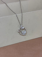 Fluttering Wings Circular Butterfly Necklace
