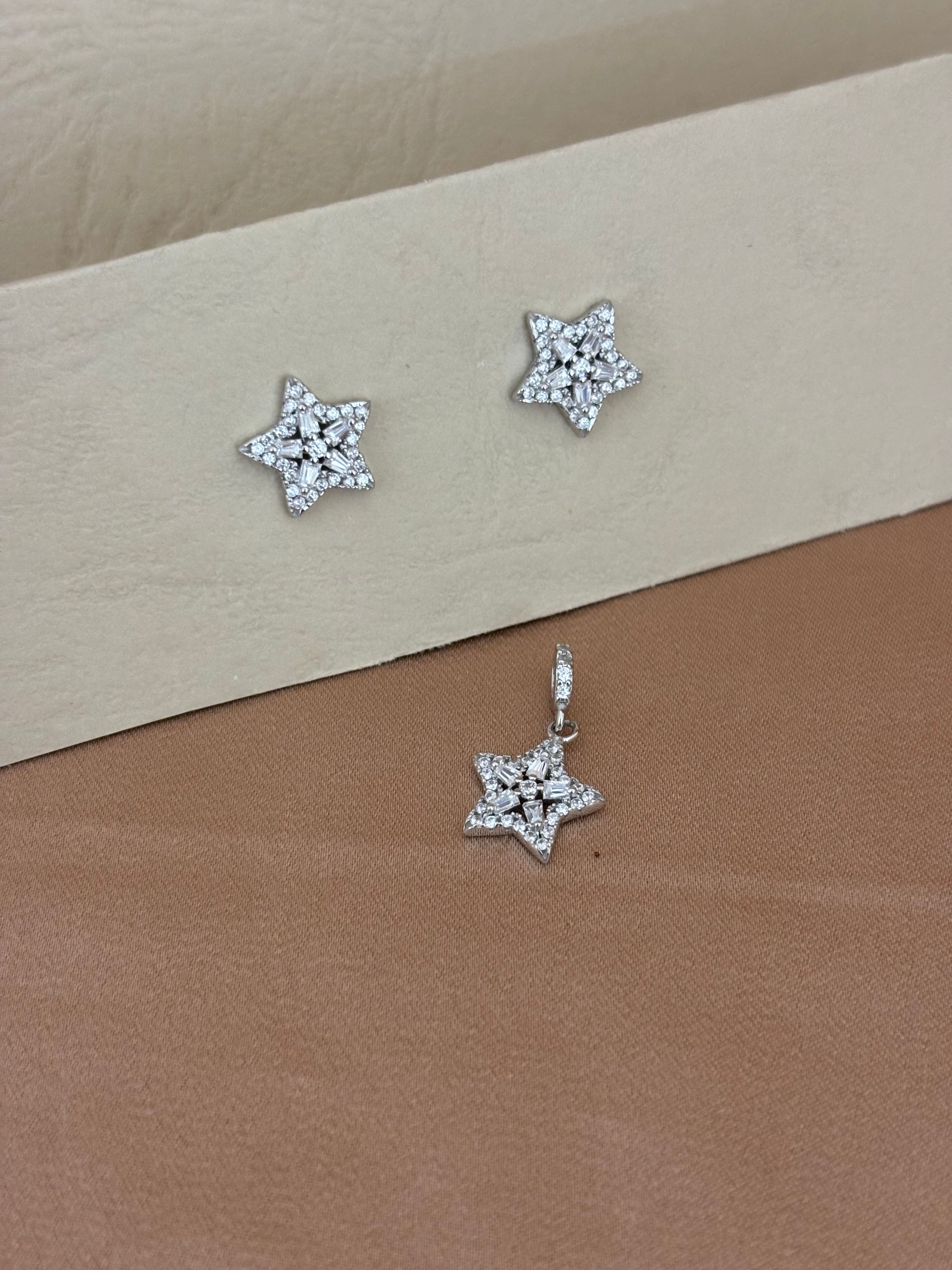 Dainty Celestial Star Pendant Set