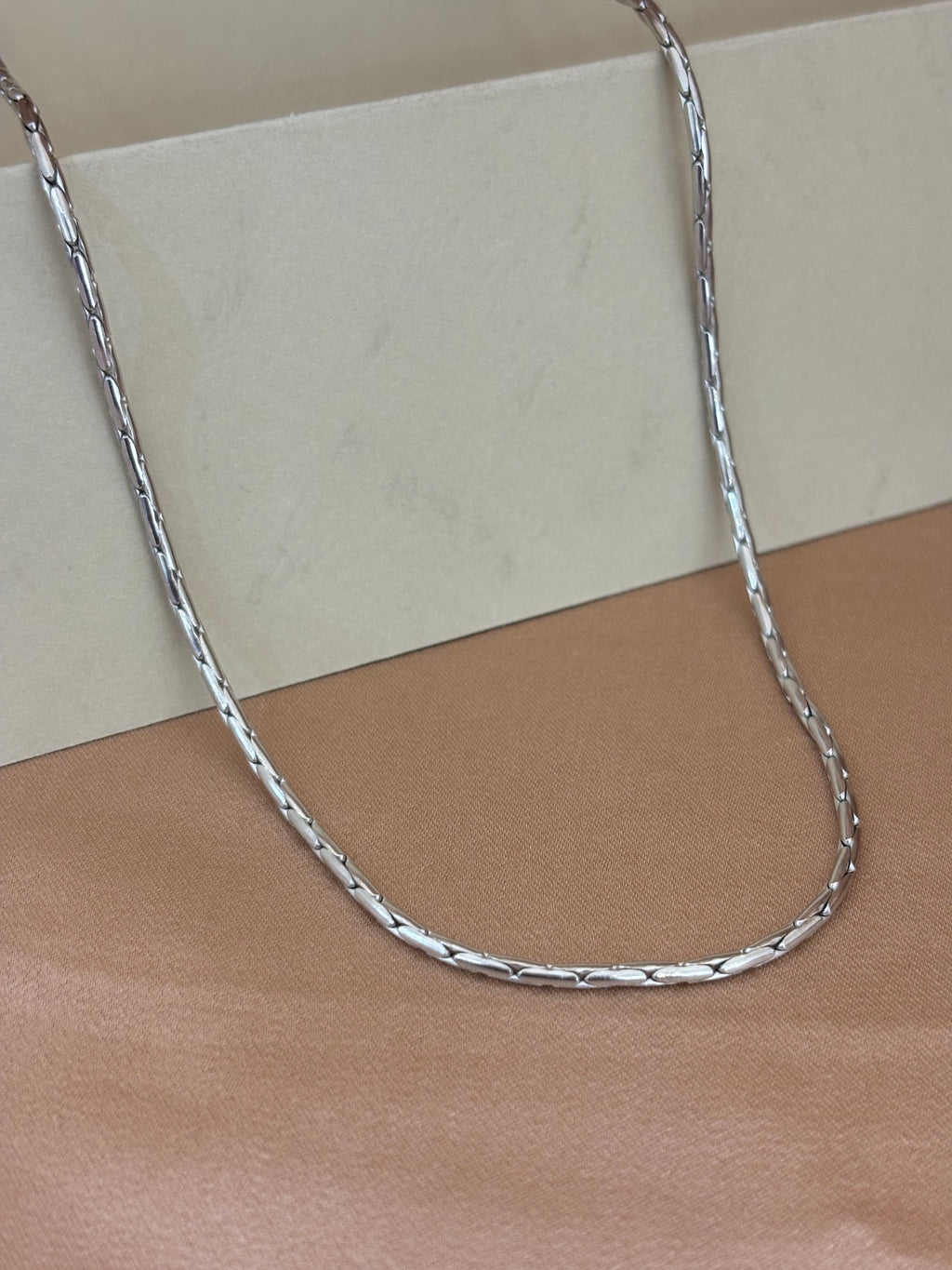 Contemporary Silver Bar-Link Specialty Chain