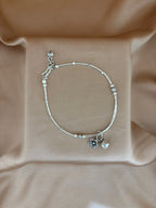 Sunburst Flower & Pyramid Charms Anklet