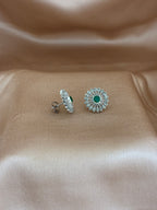 Emerald Flower Studs