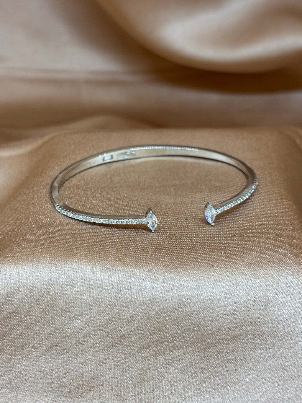 The Duo Stone Silver Cuff