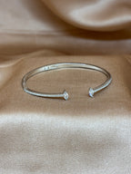 The Duo Stone Silver Cuff