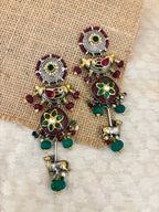 Sacred Cow & Floral Medallion Earrings