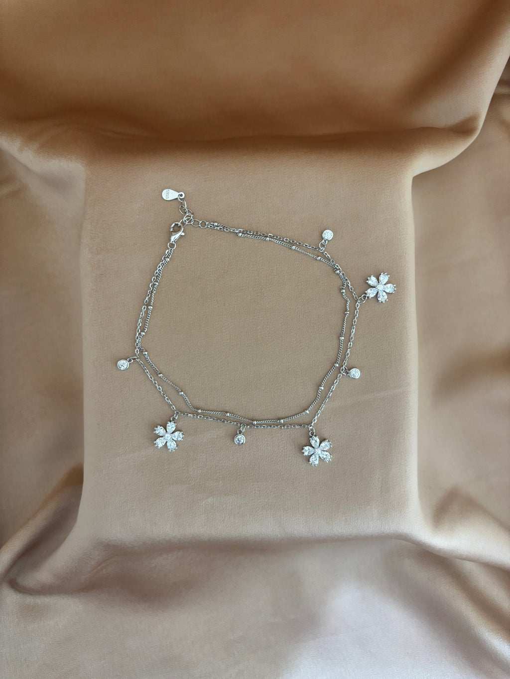 Celestial Bloom Double-Layer Anklet