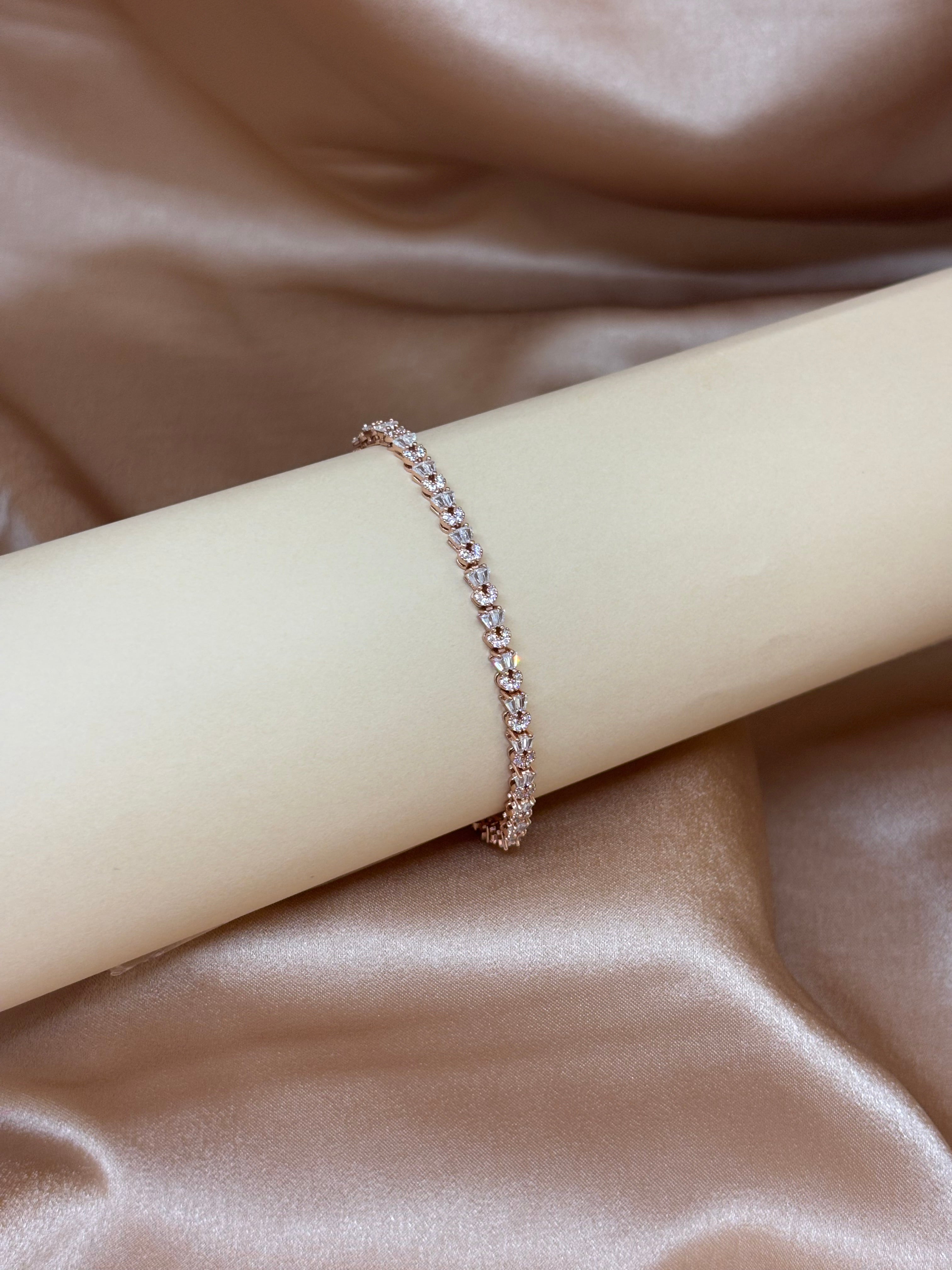Rose Gold Tapered Baguette Tennis Bracelet