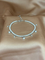 Crystal Heart Charm Tennis Bracelet