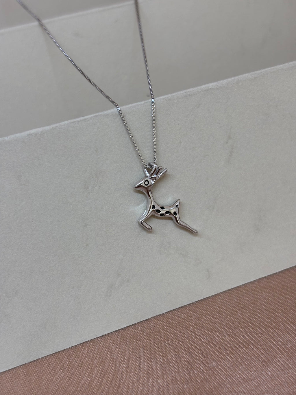 Sparkle & Dash Silver Reindeer Necklace