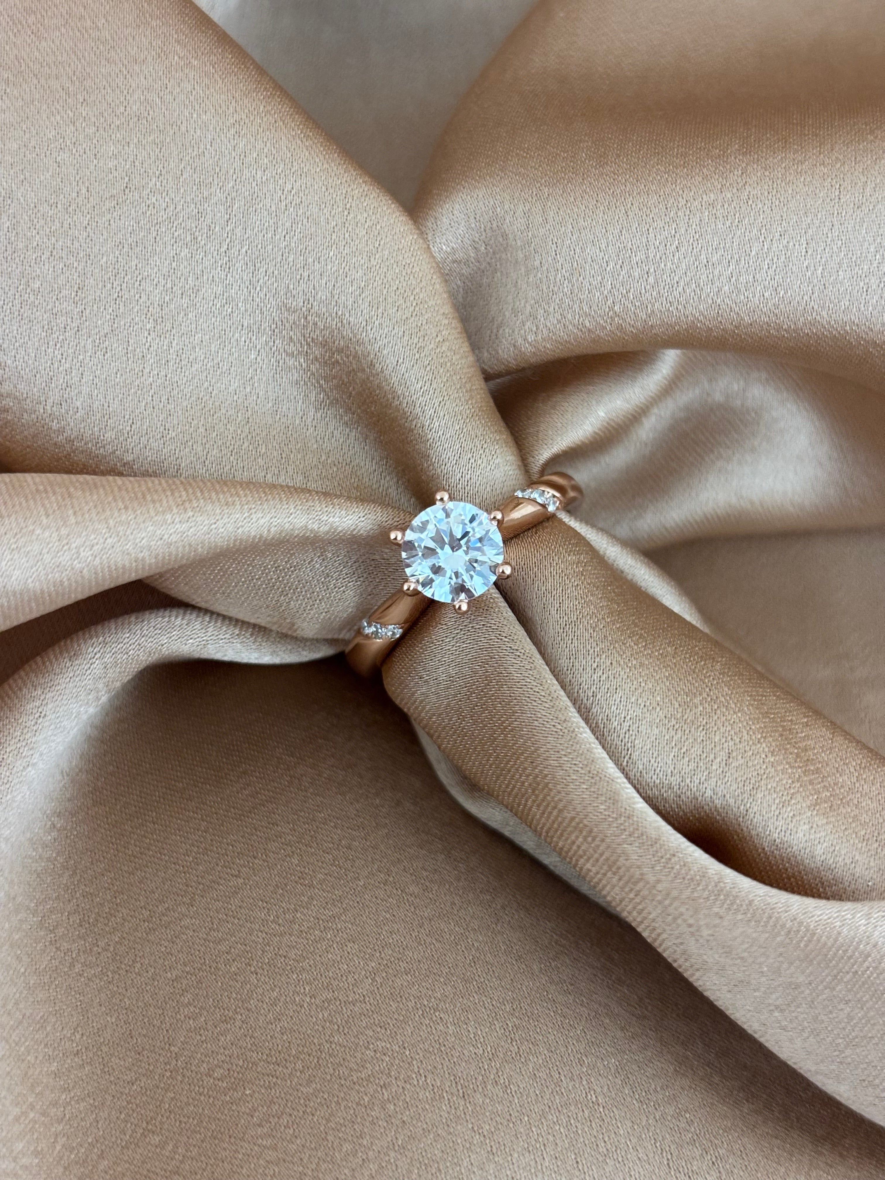 Classic Rose Gold-Plated Solitaire Ring