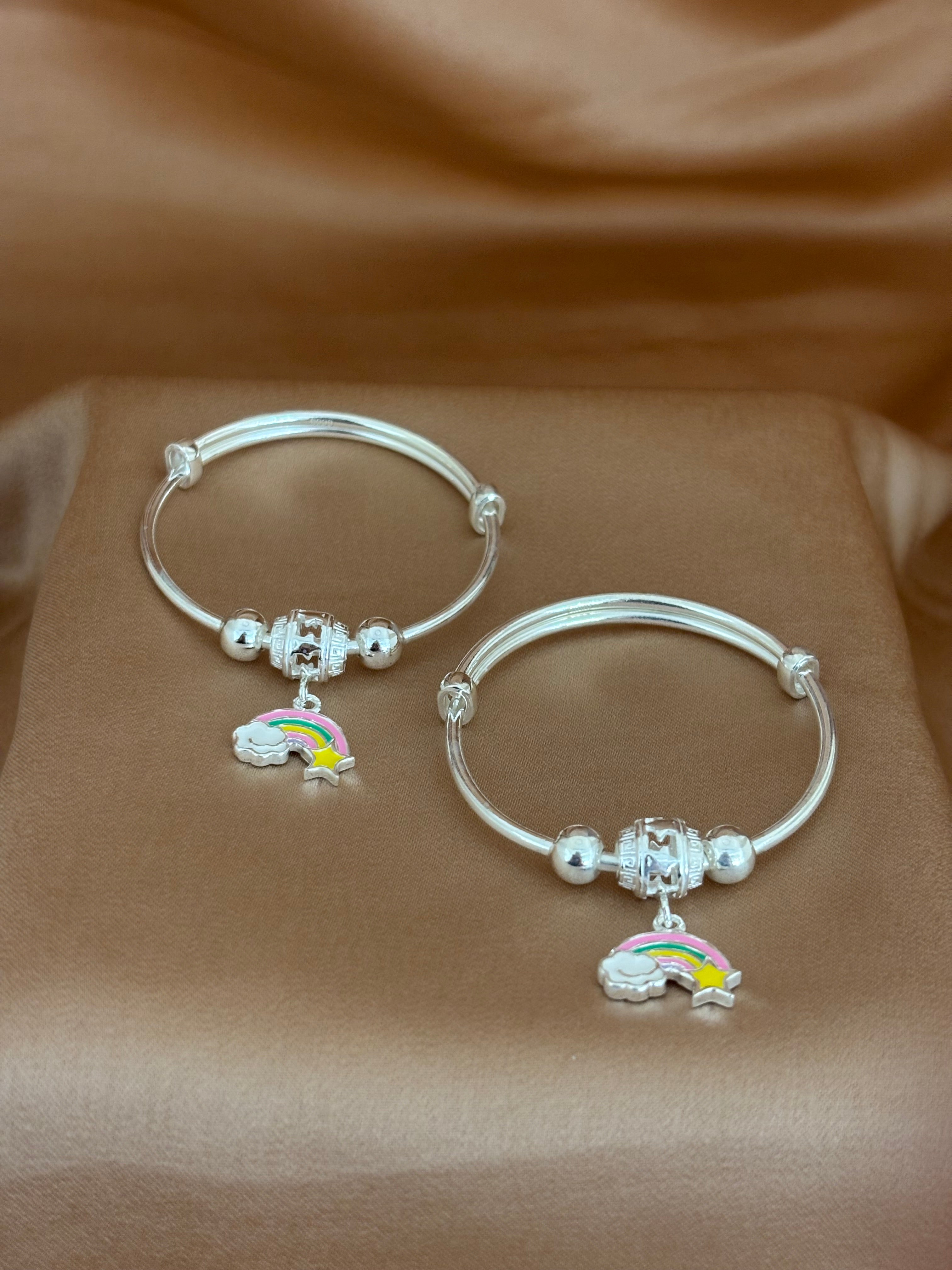 Over the Rainbow Silver Baby Kadli Set